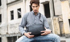 Black Brown Cool Leather Mens Shoulder Bags Messenger Bags for Men - imessengerbags