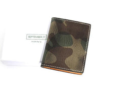 Cool Leather Mens Camouflage License Wallets Front Pocket Wallet Slim Card Wallet for Men - imessengerbags