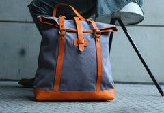 Canvas Leather Mens Backpack Travel Backpacks Laptop Backpack for men - imessengerbags