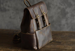 Handmade Leather Mens Cool Backpack Sling Bag Large Travel Bag Hiking Bag for men