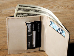 Black Leather Mens Small Wallet Bifold Wallet for Men - imessengerbags