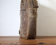 Handmade Leather Mens Cool Backpack Bag Messenger Bag Briefcase Work Bag Laptop Bag for men