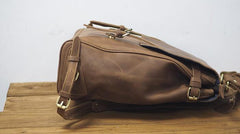 Vintage Mens Leather 15inch Laptop Backpack Leather School Backpack Travel Backpack for Men