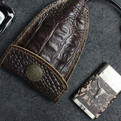 Handmade Leather Floral Mens Cool Car Key Wallet Coin Wallet Pouch Car KeyChain for Men - imessengerbags