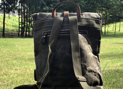 Vintage Cool Mens Waxed Canvas Backpack Canvas Backpack for Men - imessengerbags