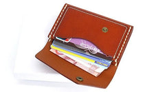 Leather Mens Card Wallet Front Pocket Wallet Small Slim Wallet Change Wallet for Men - imessengerbags