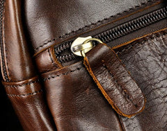 Leather Mens Sling Bag One Shoulder Backpack Chest Bag Sling Backpack for men - imessengerbags