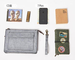 Cool Leather Large Mens Wristlet Bag Vintage Clutch Zipper Bag for Men