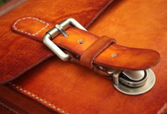 Handmade Leather Cool Mens Brown Briefcase Messenger Bag School Bag for men - imessengerbags