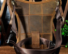 Mens Leather Biker Drop Leg Bag Waist Bag Belt Pouch Pack Side Bag for Men