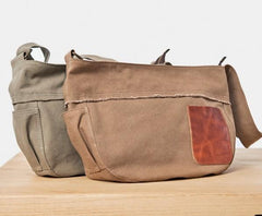 Mens Canvas Cool Side Bag Messenger Bag Canvas Saddle Shoulder Bag for Men - imessengerbags