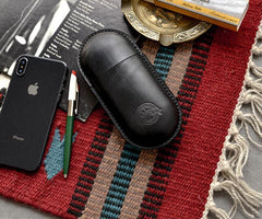 Cool Beige Leather Mens 2pcs Cigar Case Cool Custom Leather Cigar Case for Men - imessengerbags