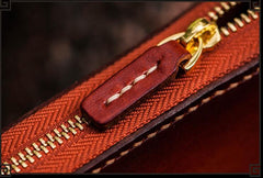 Handmade Leather Tibetan Mens Chain Biker Wallet Cool Leather Wallet Long Clutch Wallets for Men - imessengerbags