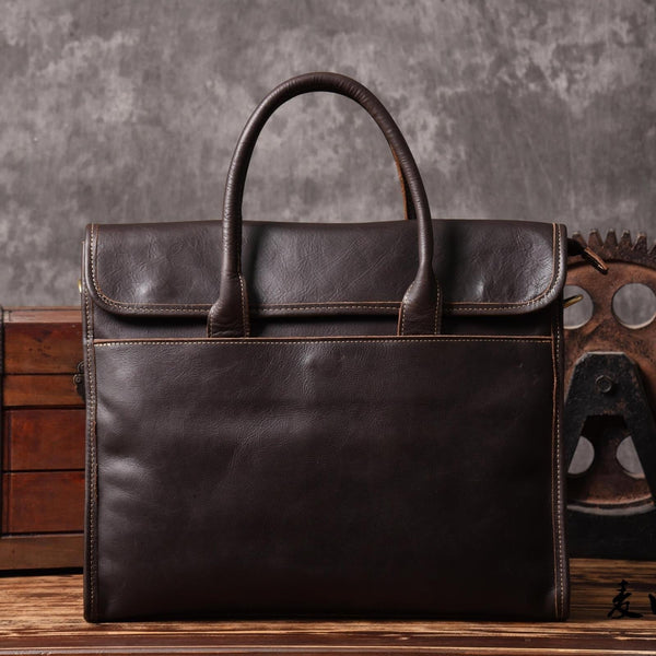 Genuine Leather Mens Cool Messenger Bag Briefcase Work Bag Business Bag for men - imessengerbags