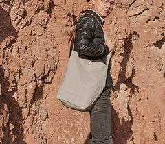 Mens Canvas Gray Cool Bucket Courier bag Messenger Bag Canvas Side Bag for Men - imessengerbags