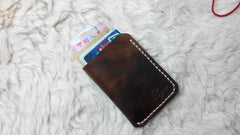 Mens Leather Slim Front Pocket Wallets Leather Cards Wallet for Men