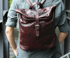 Cool Vintage Leather Mens Backpack Travel Backpack Laptop Backpacks for men
