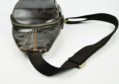 Vintage Leather Mens Sling Bag One Shoulder Backpack Chest Bag Sling Backpack for men - imessengerbags