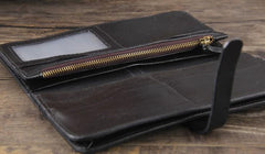 Handmade Leather Mens Cool Wallet Long Leather Wallet Phone Wallet for Men - imessengerbags