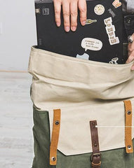Cool Canvas Gray Travel Bag Mens Backpack Canvas Canvas School Bag for Men