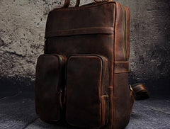 Cool Mens Leather Backpack Vintage Travel Backpack School Backpack for men - imessengerbags