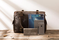 Cool Vintage Leather Mens Weekender Bag Travel Bags Shoulder Bags for men - imessengerbags