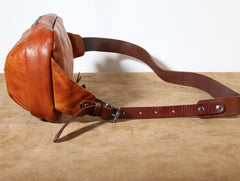 Genuine Leather Mens Cool Chest Bag Sling Bag Crossbody Bag Travel Bag Hiking Bag for men - imessengerbags