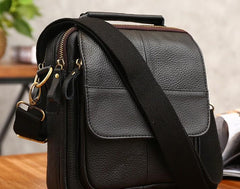 Cool Coffee Small Leather Mens Side Bag Messenger Bag Shoulder Bag for Men