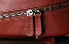 Genuine Leather Mens Cool Backpack Sling Bag Large Black Travel Bag Hiking Bag for men - imessengerbags