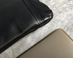 Genuine Leather Mens Clutch Cool Slim Wallet Zipper Clutch Wristlet Wallet for Men