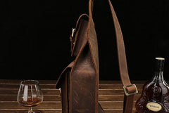Leather Mens Sling Bag Chest Bag Cool Sling Shoulder Bag Sling Backpack for men - imessengerbags