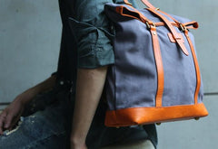 Canvas Leather Mens Backpack Travel Backpacks Laptop Backpack for men - imessengerbags