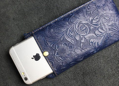 Handmade Leather Mens Cool Zipper Phone Travel Long Wallet Holder Slim Clutch Wallets for Men - imessengerbags