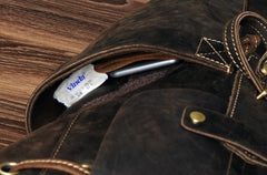 Genuine Leather Mens Cool Backpack Sling Bag Large Coffee Travel Bag Hiking Bag for men - imessengerbags