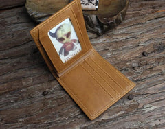 Handmade Leather Mens Cool Slim Leather Wallet Men billfold Wallets Bifold for Men - imessengerbags