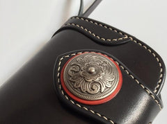 Handmade Leather Biker Wallet Mens Cool Chain Wallet Trucker Wallet with Chain