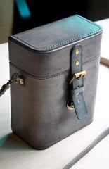 Handmade Brown Leather Mens Small Box Bag Shoulder Bag Messenger Bags for Men