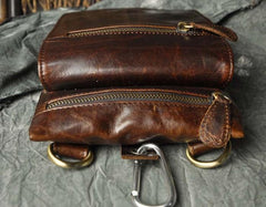 Mens Leather Small Side Bag COURIER BAG Waist Pouch Holster Belt Case Belt Pouch for Men