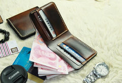 Vintage Leather Mens Slim Small Wallet Leather Small Wallets for Men - imessengerbags