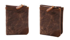 Mens Canvas Small Wallet for men Bifold Cool Men billfold Small Wallet - imessengerbags