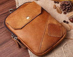 Leather Mens Belt Pouch Cell Phone Holster Waist Bag Shoulder Bag for Men