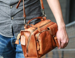 Vintage Brown Leather Mens Messenger Bag Handbag Shoulder Bag for men