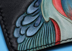 Handmade Leather Quan yin Buddha Mens Chain Biker Wallet Cool Leather Wallet With Chain Wallets for Men - imessengerbags