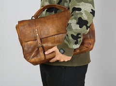 Handmade Leather Mens Cool Shoulder Bag Messenger Bag Chest Bag Bike Bag Cycling Bag for men - imessengerbags