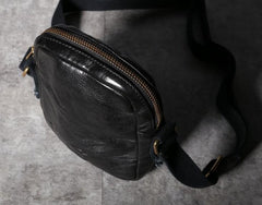 Handmade Genuine Leather Mens Cool Messenger Bag Sling Bag Chest Bag Bike Bag Cycling Bag for men - imessengerbags