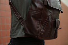 Leather Mens Backpacks Cool Travel Backpacks Laptop Backpack for men - imessengerbags