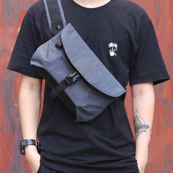 Cool Oxford Cloth PVC Men's Sling Bag Chest Bag One Shoulder Backpack For Men - imessengerbags
