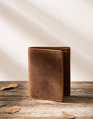 Cool Leather Vintage Mens Slim Small Wallets Zipper billfold Wallets for Men - imessengerbags