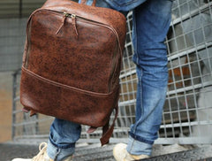 Cool Leather Mens Backpack Travel Backpack Vintage Laptop Backpack for men