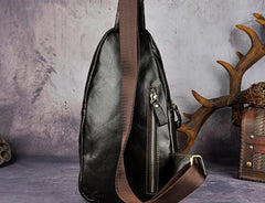 Leather Mens Chest Bag Sling Bags Sling One Shoulder Bag Sling Backpack for men